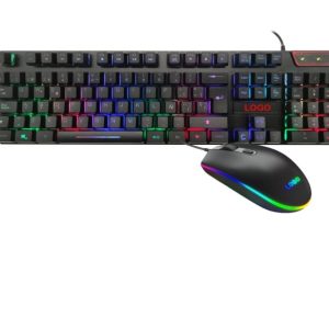 Teclado y mouse iluminados en español