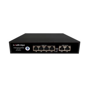 4 POE 10/100M PoE Switch HV protección de rayos de 6KV