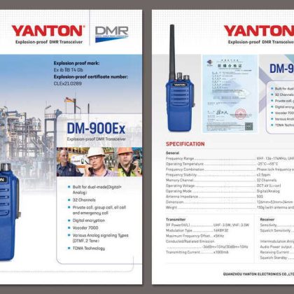 Yanton DM-900EX intrínsecamente seguro antiexplosivo UHF DMR
